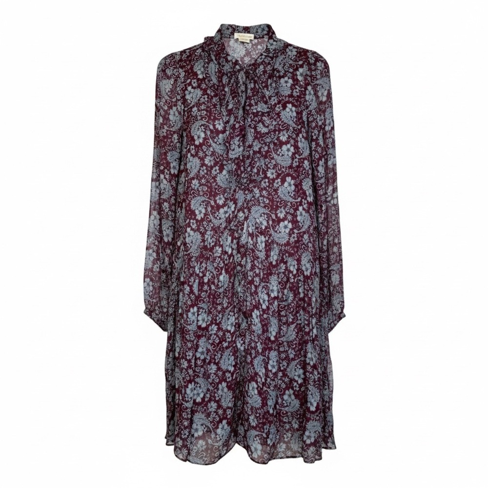 Shoshanna Berkshire Plum Floral Paisley Print Henderson Mini Dress Size 4‎ Boho